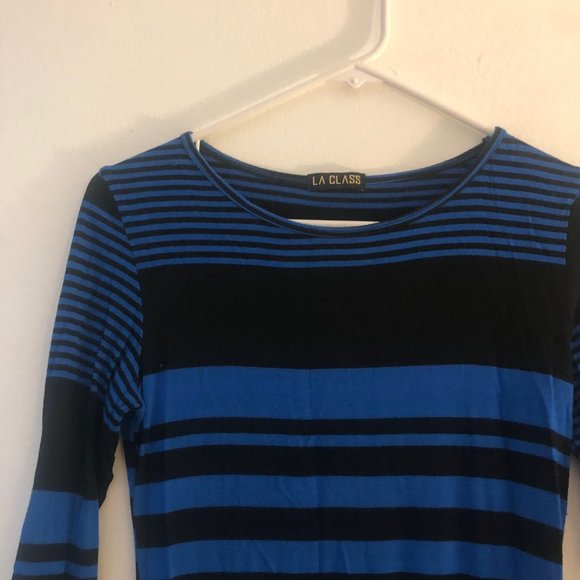 Blue and black striped bodycon - Picture 2 of 3